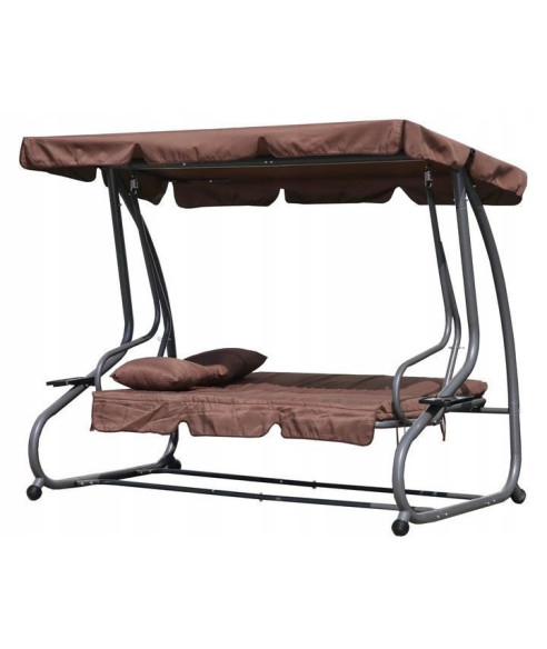 OGRODOWA HUŚTAWKA ROZKŁADANA  WOLNOSTOJĄCA ROCKER (BEŻ, BRĄZ, SZARY)