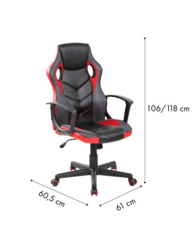 FOTEL BIUROWY/GAMINGOWY QZY-2M (CZERWONY, NIEBIESKI)