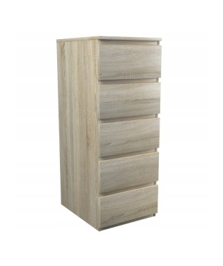 KOMODA BEZUCHWYTOWA MALMO W5 SZUFLAD (BIAŁY, SONOMA, WENGE,  CZARNY) 2