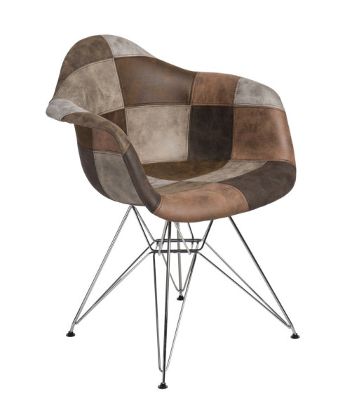 KRZESŁO P018 DAR PATCHWORK (KOLOROWY, NIEBIESKI, BRĄZOWY)