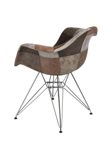 KRZESŁO P018 DAR PATCHWORK (KOLOROWY, NIEBIESKI, BRĄZOWY)