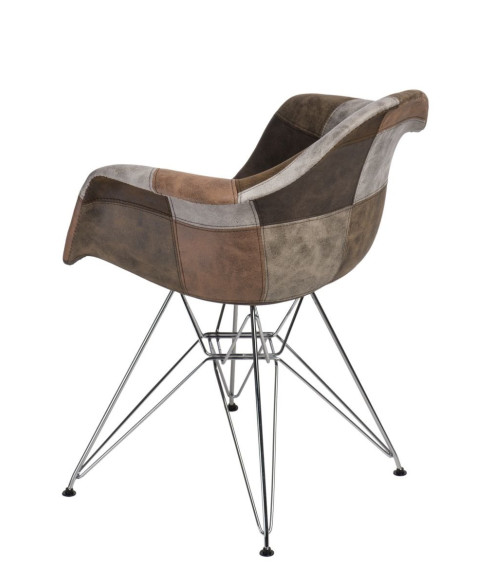 KRZESŁO P018 DAR PATCHWORK (KOLOROWY, NIEBIESKI, BRĄZOWY)