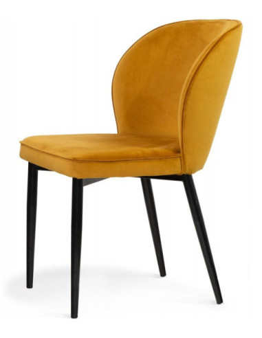 KRZESŁO TAPICEROWANE BLUVEL AINE NOGI CZARNE (WYBIERZ KOLOR)