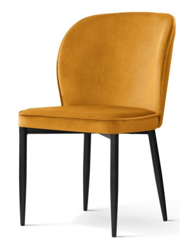 KRZESŁO TAPICEROWANE BLUVEL AINE NOGI CZARNE (WYBIERZ KOLOR)