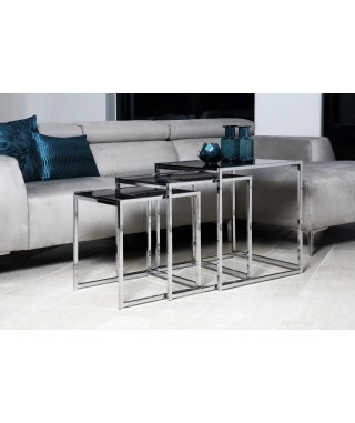 STOLIK SZKLANY CROSS (CHROM, CZARNY) 2