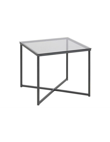 STOLIK SZKLANY CROSS (CHROM, CZARNY)