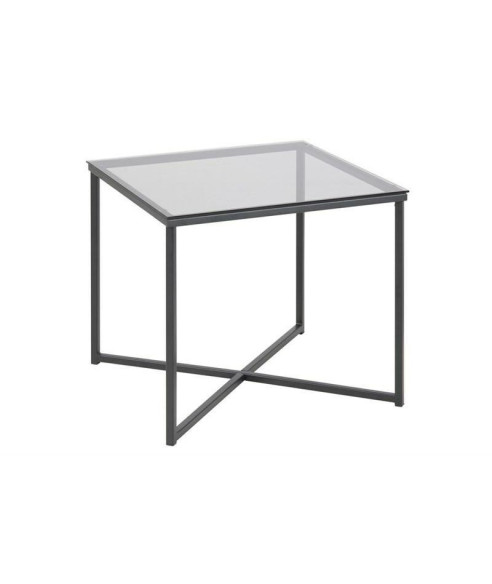 STOLIK SZKLANY CROSS (CHROM, CZARNY)