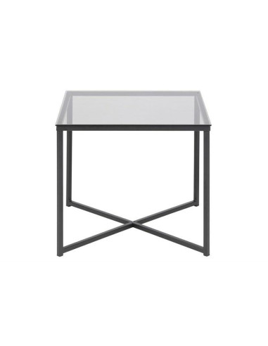 STOLIK SZKLANY CROSS (CHROM, CZARNY)