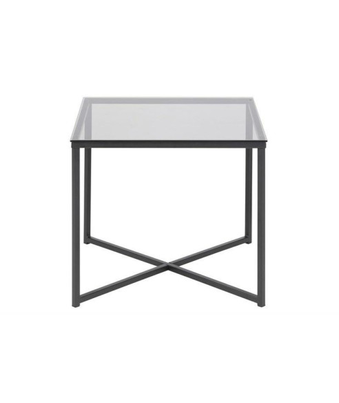 STOLIK SZKLANY CROSS (CHROM, CZARNY)