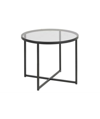 STOLIK SZKLANY CROSS ROUND (CHROM, CZARNY) 2