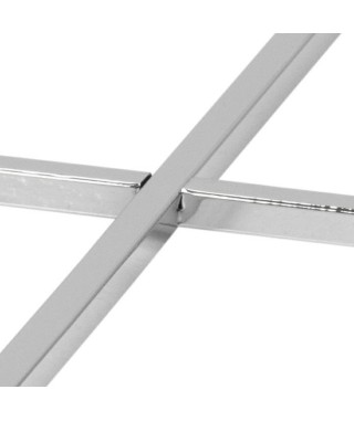 STOLIK SZKLANY CROSS ROUND (CHROM, CZARNY) 2