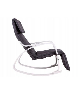 FOTEL BUJANY NA BIEGUNACH SZARY (STELAŻ: BIAŁY, ORZECH) 2