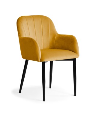 KRZESŁO TAPICEROWANE BLUVEL TULIP NOGI CZARNE (WYBIERZ KOLOR)