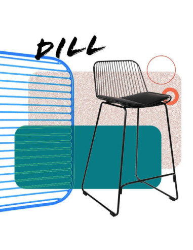 HOKER KRZESŁO KUCHENNE BAROWE DILL HIGH (SZARY, CZARNY)