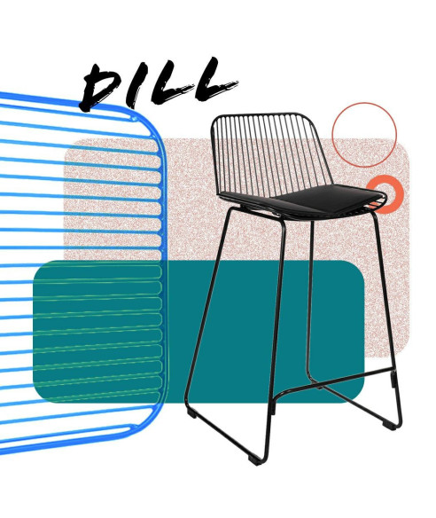 HOKER KRZESŁO KUCHENNE BAROWE DILL HIGH (SZARY, CZARNY)