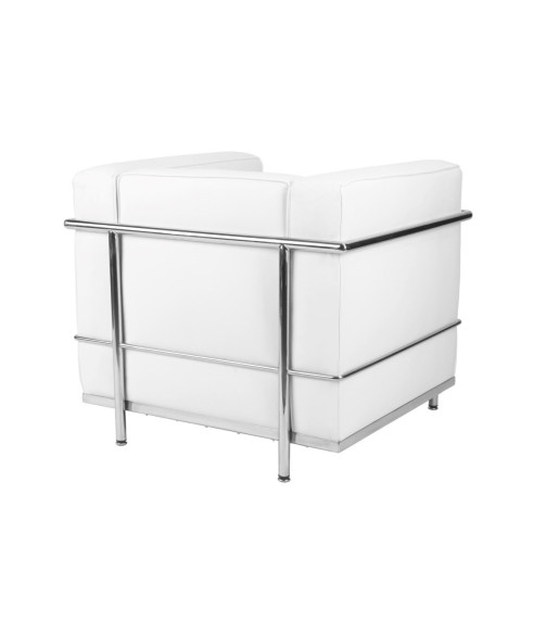 FOTEL SKÓRZANY KUBIK (BIAŁY, CZARNY)