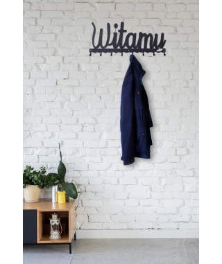 WIESZAK ŚCIENNY WITAMY METALOWY (BIAŁY, CZARNY) 2