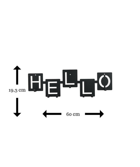 WIESZAK ŚCIENNY HELLO METALOWY (BIAŁY, CZARNY)