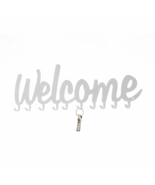 WIESZAK ŚCIENNY WELCOME METALOWY (BIAŁY, CZARNY) 2