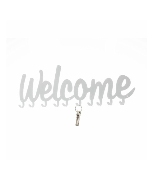 WIESZAK ŚCIENNY WELCOME METALOWY (BIAŁY, CZARNY)