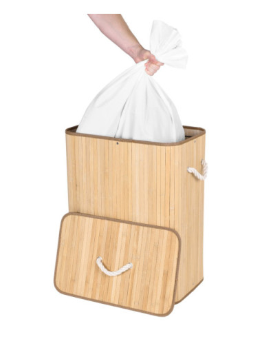 KOSZ BAMBUSOWY NA PRANIE/ZABAWKI 100L (NATURALNY, BRĄZOWY)