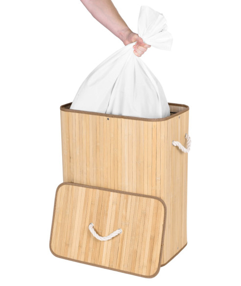 KOSZ BAMBUSOWY NA PRANIE/ZABAWKI 100L (NATURALNY, BRĄZOWY)