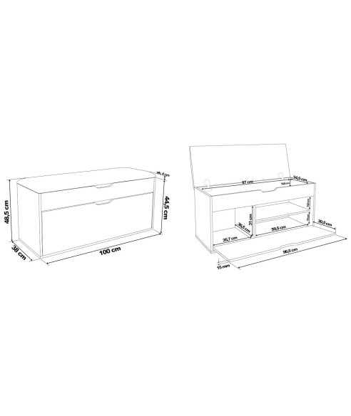 SZAFKA NA BUTY Z SIEDZISKIEM OLGA (BIAŁA, SONOMA)