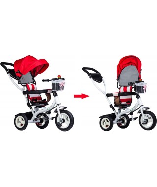 ROWEREK DZIECIĘCY 4 W 1 WÓZEK Z DASZKIEM PCHACZ (CZERWONY, NIEBIESKI) 2
