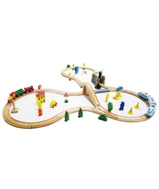 KOLEJKA POCIĄG DREWNIANA NA BATERIE 50 EL. (WYBIERZ MODEL) 2