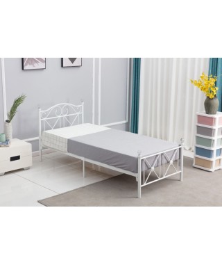 ŁÓŻKO METALOWE MBD8313 BIAŁE ZE STELAŻEM