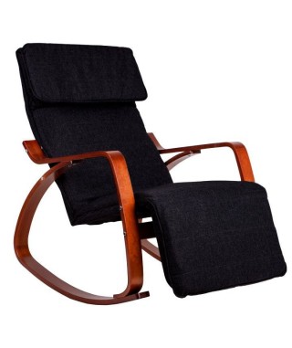 FOTEL BUJANY NA BIEGUNACH CZARNY (STELAŻ: BIAŁY, ORZECH) 2