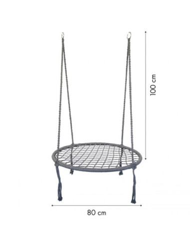 WISZĄCA HUŚTAWKA BOCIANIE GNIAZDO BOHO (JASNY BEŻ, SZARA)