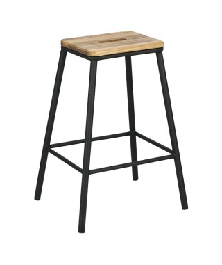 STOŁEK BAROWY HOKER LOFTOWY SEATTLE METAL/SOSNA (BIAŁY, CZARNY) 2