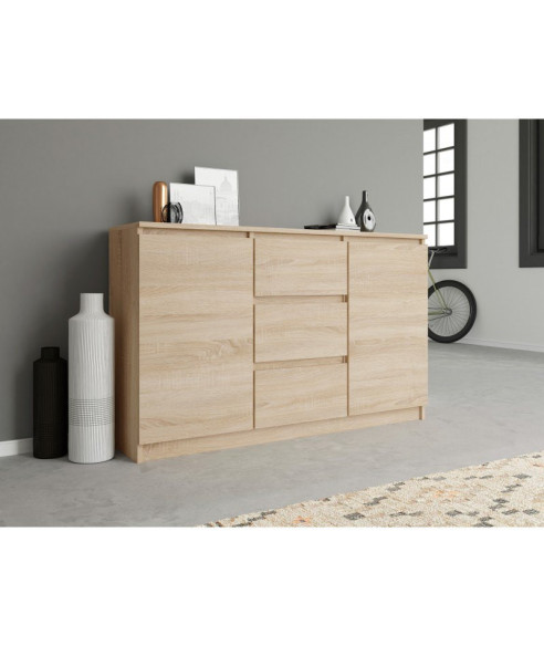 KOMODA 2D3S  (BIAŁA, DĄB SONOMA, DĄB ARTISAN)