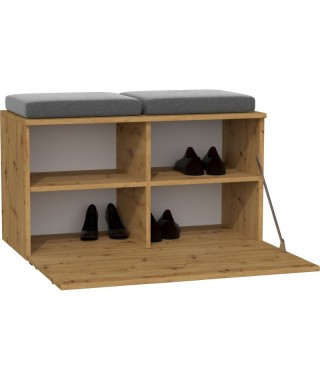 SZAFKA NA BUTY OPAL SIEDZISKO TAPICEROWANE (ARTISAN, BIAŁY, SONOMA, BETON) 2