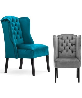 KRZESŁO FOTELOWE WERONICA USZAK TAPICEROWANE NOGI DREWNO (WYBIERZ TKANINĘ I KOLOR NÓG) 2