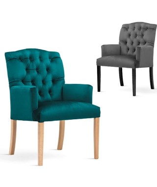 KRZESŁO FOTELOWE GABRIEL GLAMOUR CHESTERFIELD (WYBIERZ TKANINĘ I KOLOR NÓG) 2