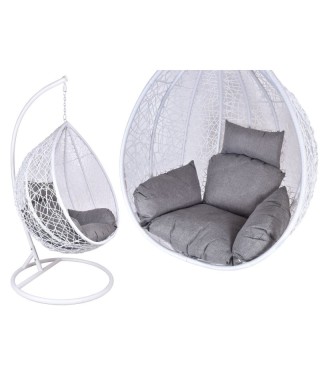 FOTEL OGRODOWY WISZĄCY CANARI MAX BIAŁO-SZARY