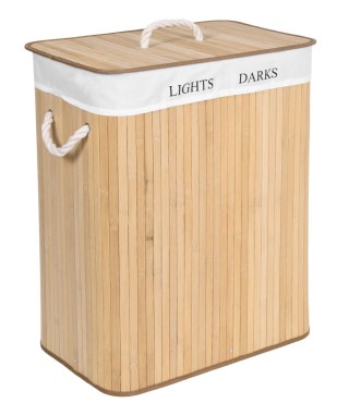 KOSZ BAMBUSOWY NA PRANE DWUKOMOROWY 100 L (WYBIERZ KOLOR) 2