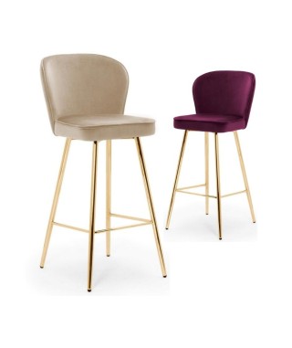 HOKER KUCHENNY KRZESŁO BAROWE AINE 67 CM GOLD ZŁOTE NOGI (WYBIERZ TKANINĘ) 2