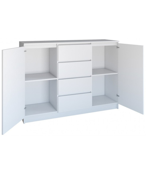 KOMODA 2D4S BIAŁA BEZUCHWYTOWE FRONTY