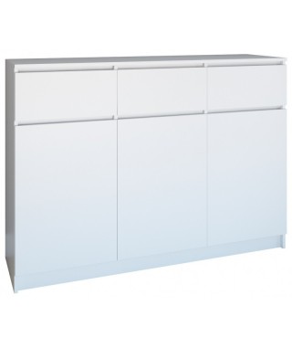 KOMODA 3D3S BIAŁA BEZUCHWYTOWE FRONTY