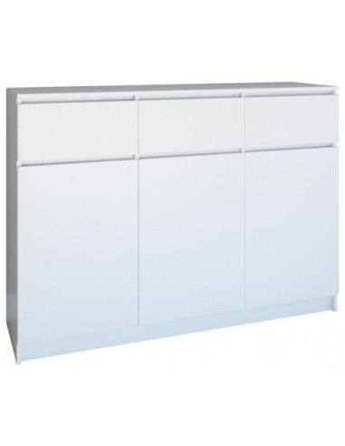 KOMODA 3D3S BIAŁA BEZUCHWYTOWE FRONTY