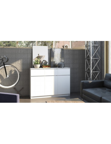 KOMODA 3D3S BIAŁA BEZUCHWYTOWE FRONTY