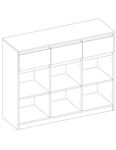 KOMODA 3D3S BIAŁA BEZUCHWYTOWE FRONTY