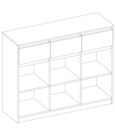 KOMODA 3D3S BIAŁA BEZUCHWYTOWE FRONTY