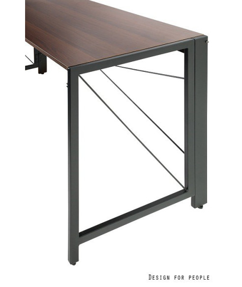 BIURKO SKŁADANE LOFT NA LAPTOPA HOMEOFFICE CZARNE/DREWNO QUICK (DĄB, ORZECH)