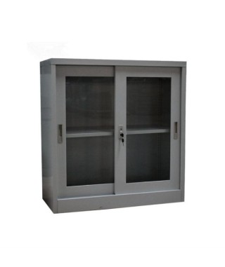 BIUROWA SZAFKA WITRYNOWA XD-018 (BIAŁY, SZARY, CZARNY) 2