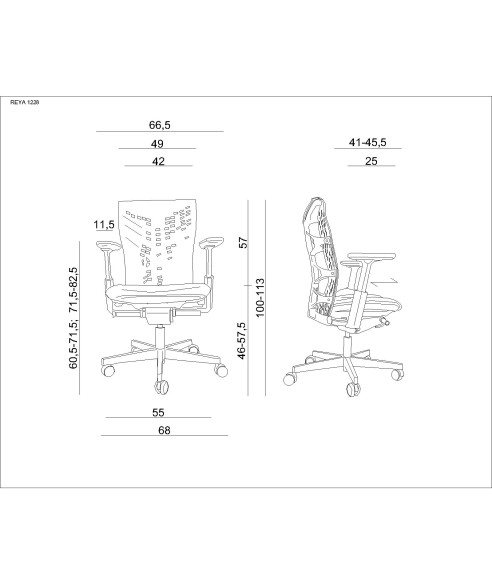FOTEL BIUROWY OBROTOWY PRESTIGE REYA (BIAŁY, CZARNY)