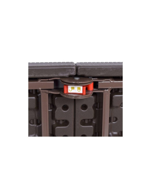 ZESTAW MEBLI CATERINGOWYCH RATTAN BRĄZ (STÓŁ + 6 KRZESEŁ)